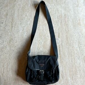 PRADA Vintage Nylon Buckle Tessuto Messenger/Cossbody Bag